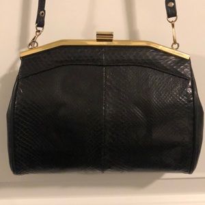Vintage Black Reptile Skin clutch/purse